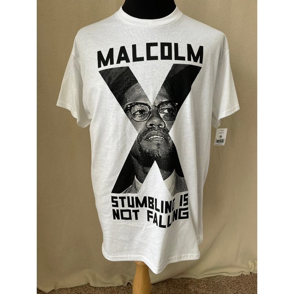 Malcolm X "Stumbling Is Not Falling" Graphic Short Sleeve Crew Neck Tee - Medium